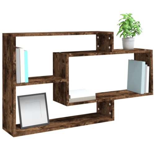 Wall Shelf Smoked Oak 104x20x58.5cm Engineered Wood - Image 5
