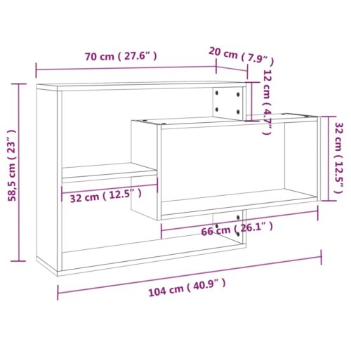 Wall Shelf Smoked Oak 104x20x58.5cm Engineered Wood - Image 7