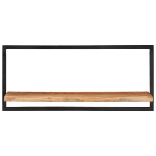 Wall Shelves 2pcs 80x25x35cm Solid Wood Acacia Steel - Image 2