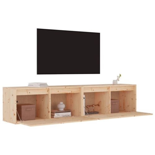 Wall Cabinets 2pcs 80x30x35cm Solid Wood Pine - Image 6