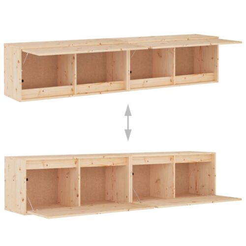Wall Cabinets 2pcs 80x30x35cm Solid Wood Pine - Image 8