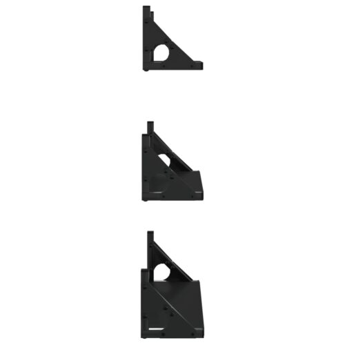 3-Piece Wall Shelf Set Black Engineered Wood - Image 5