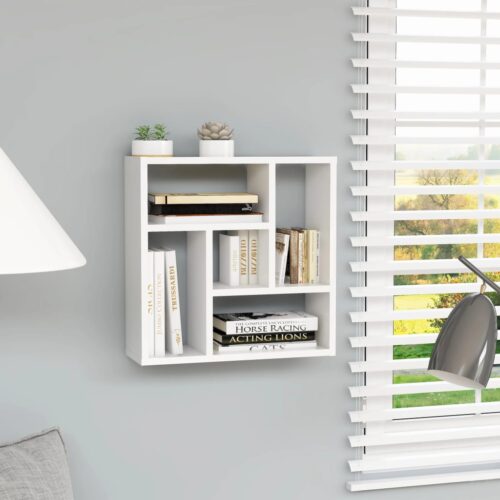 Wall Shelf White 45.1x16x45.1cm Engineered Wood