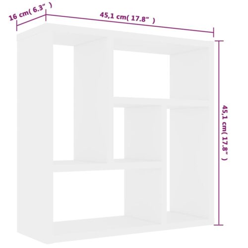 Wall Shelf White 45.1x16x45.1cm Engineered Wood - Image 6