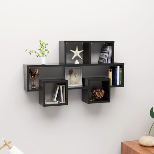 Car-shaped Wall Shelf High Gloss Black 82x15x51cm Engineered Wood - Image 7