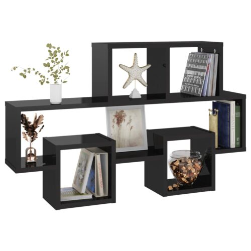 Car-shaped Wall Shelf High Gloss Black 82x15x51cm Engineered Wood - Image 5