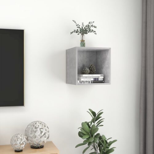 Wall Cabinet Concrete Grey 37x37x37cm Engineered Wood - Image 4