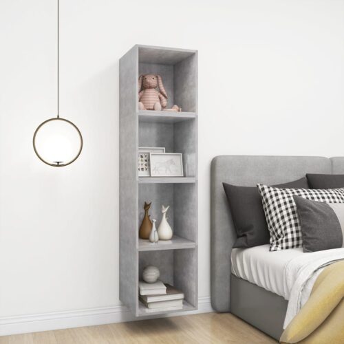 Wall Cabinet Concrete Grey 37x37x37cm Engineered Wood - Image 7
