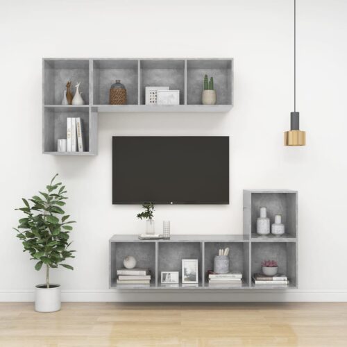 Wall Cabinet Concrete Grey 37x37x37cm Engineered Wood - Image 8