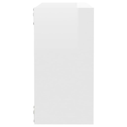 Wall Cube Shelves 4pcs High Gloss White 30x15x30cm - Image 9