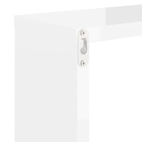 Wall Cube Shelves 4pcs High Gloss White 30x15x30cm - Image 10