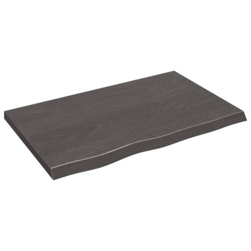 Wall Shelf Dark Brown 80x50x(2-4)cm Treated Solid Wood Oak