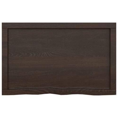 Wall Shelf Dark Brown 80x50x(2-4)cm Treated Solid Wood Oak - Image 5