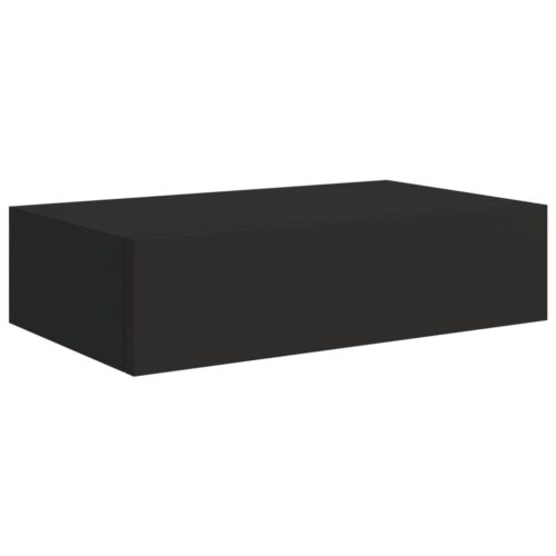 2-Piece Floating Drawers Shelf Set DIY Wall Mount Display Shelves Shelving Black - Image 4