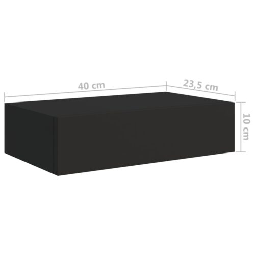 2-Piece Floating Drawers Shelf Set DIY Wall Mount Display Shelves Shelving Black - Image 10
