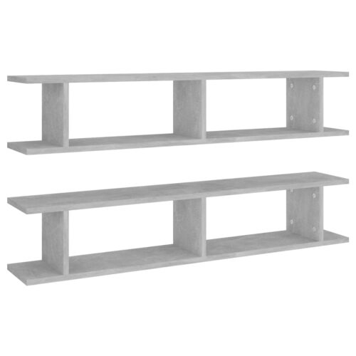 Wall Shelves 2pcs Concrete Grey 105x18x20cm Engineered Wood - Image 2