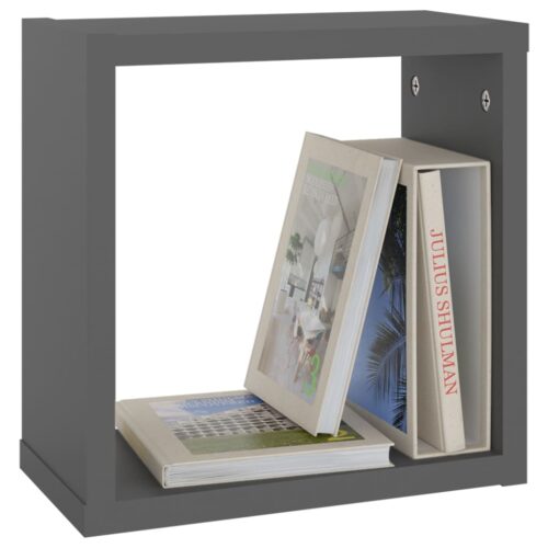 Wall Cube Shelves 6pcs Grey 30x15x30cm - Image 4