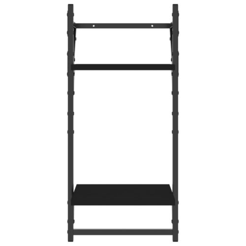 6-Piece Bars Bookshelf Display Storage Wooden Metal Cabinet Shelf Shelving Black - Image 10