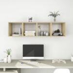 Wall Cabinets 4pcs White Sonoma Oak 37x37x37cm Engineered Wood