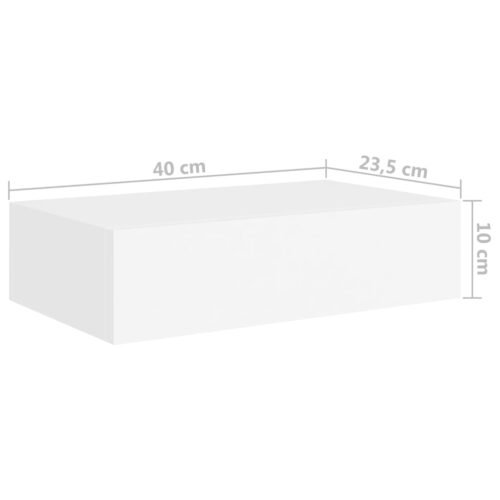 Wall-mounted Drawer Shelf White 40x23.5x10cm MDF - Image 9