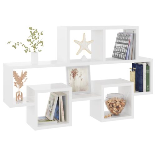 Car-shaped Wall Shelf High Gloss White 82x15x51cm Engineered Wood - Image 5