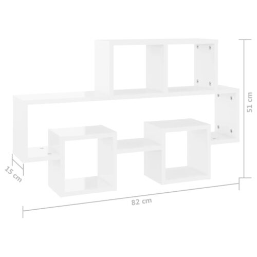 Car-shaped Wall Shelf High Gloss White 82x15x51cm Engineered Wood - Image 6