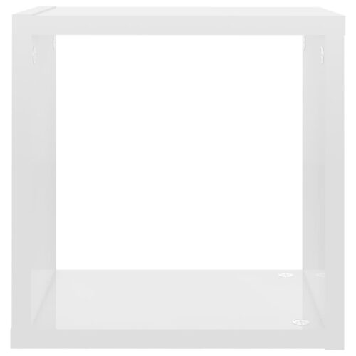 Wall Cube Shelves 4pcs High Gloss White 26x15x26cm - Image 8