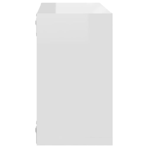Wall Cube Shelves 4pcs High Gloss White 26x15x26cm - Image 9