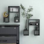 Wall Shelves 2pcs High Gloss Black 50x15x50cm Engineered Wood