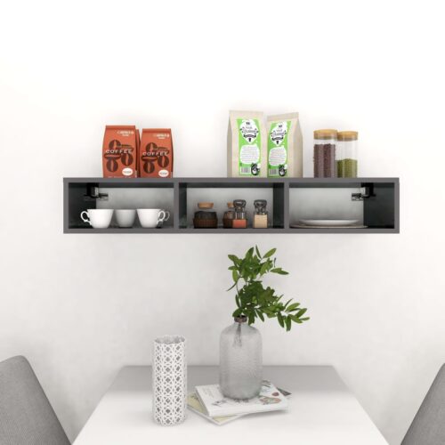 High Gloss Bookshelf Wall Mount Floating Display Storage Book Cabinet Shelf Rack - Image 3