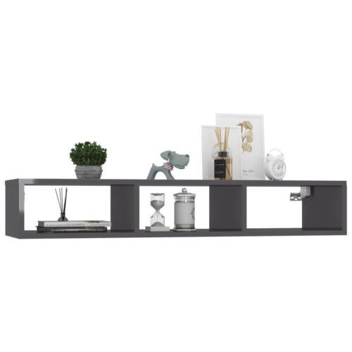 High Gloss Bookshelf Wall Mount Floating Display Storage Book Cabinet Shelf Rack - Image 4