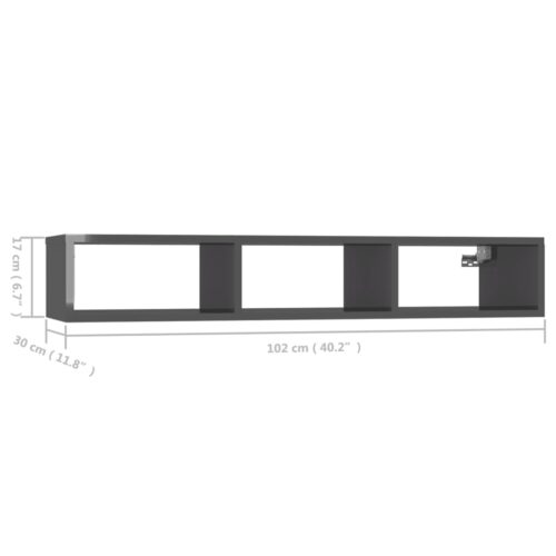 High Gloss Bookshelf Wall Mount Floating Display Storage Book Cabinet Shelf Rack - Image 8