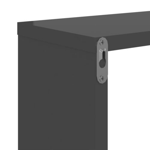 Wall Shelves 2pcs High Gloss Grey 50x15x50cm Engineered Wood - Image 7
