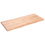 Wall Shelf Light Brown 140x60x(2-4)cm Treated Solid Wood Oak