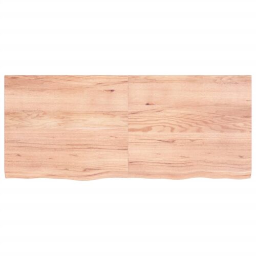 Wall Shelf Light Brown 140x60x(2-4)cm Treated Solid Wood Oak - Image 2