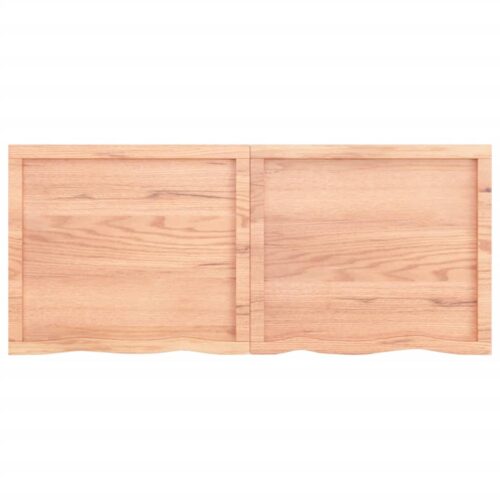 Wall Shelf Light Brown 140x60x(2-4)cm Treated Solid Wood Oak - Image 3