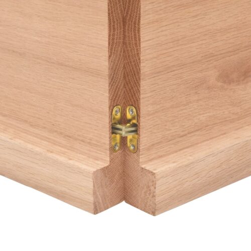 Wall Shelf Light Brown 140x60x(2-4)cm Treated Solid Wood Oak - Image 6