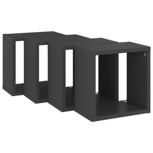 Wall Cube Shelves 4pcs Grey 26x15x26cm - Image 5