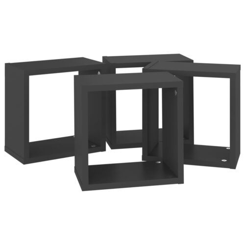 Wall Cube Shelves 4pcs Grey 26x15x26cm - Image 6