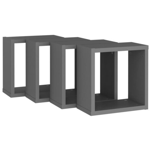 Wall Cube Shelves 4pcs Grey 30x15x30cm - Image 5