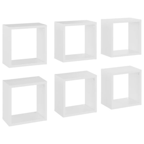 Wall Cube Shelves 6pcs White 26x15x26cm - Image 2