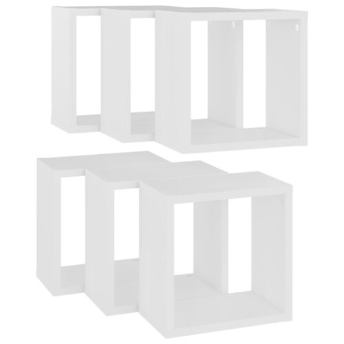 Wall Cube Shelves 6pcs White 26x15x26cm - Image 5