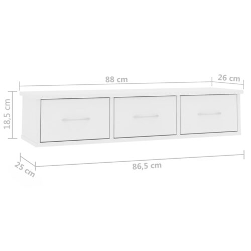Floating Drawers Cabinet Wall Mount Hanging TV Storage Rack Wooden Drawers Shelf - Image 7