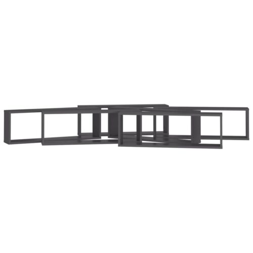 Wall Cube Shelves 6pcs Grey 80x15x26.5cm Engineered Wood - Image 5