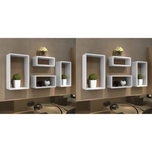 Wall Cube Shelves 8pcs White - Image 7