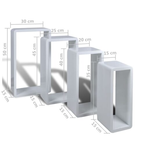 Wall Cube Shelves 8pcs White - Image 6
