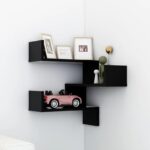 Wall Corner Shelf Black 40x40x50cm Engineered Wood