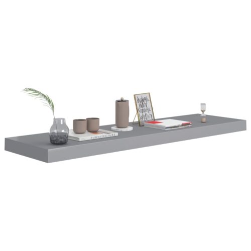 Floating Wall Shelves 2pcs Grey 90x23.5x3.8cm MDF - Image 7