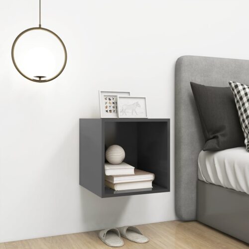 Wall Mounted Storage Shelf Cube Bookshelf Unit Stand Cabinet Bookcase Rack Grey - Image 4