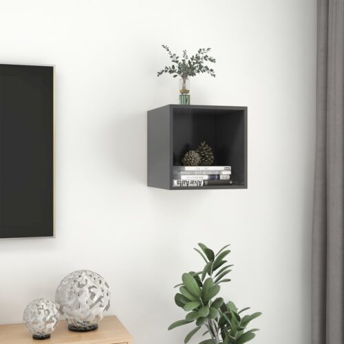 Wall Mounted Storage Shelf Cube Bookshelf Unit Stand Cabinet Bookcase Rack Grey - Image 5